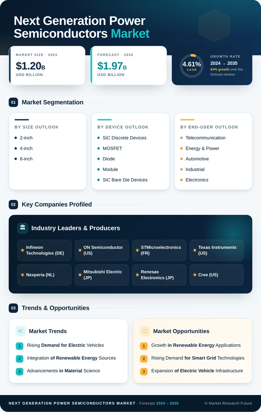 Global Next-Generation Power Semiconductors Market Research Report- Forecast 2035 Infographic
