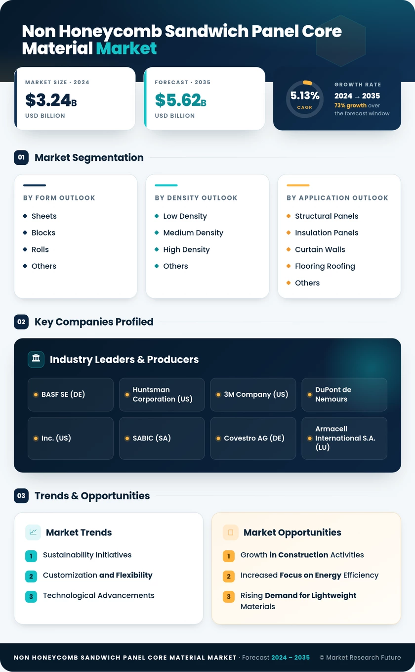 Non-honeycomb Sandwich Panel Core Material Market Research Report — Global Forecast till 2035 Infographic