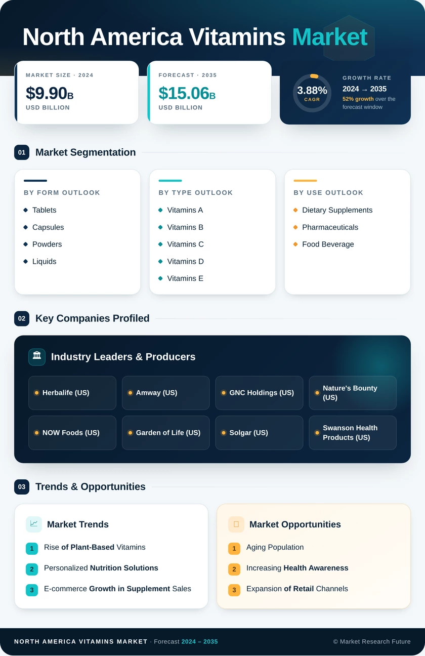 North America Vitamins Market Research Report - Forecast Till 2035 Infographic