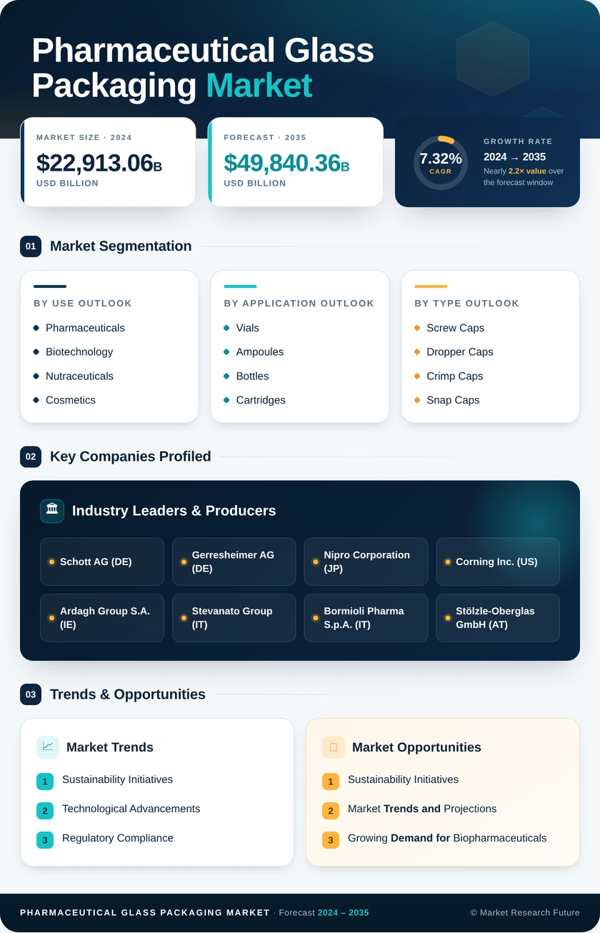 Pharmaceutical Glass Packaging Market Research Report—Global Forecast till 2035 Infographic