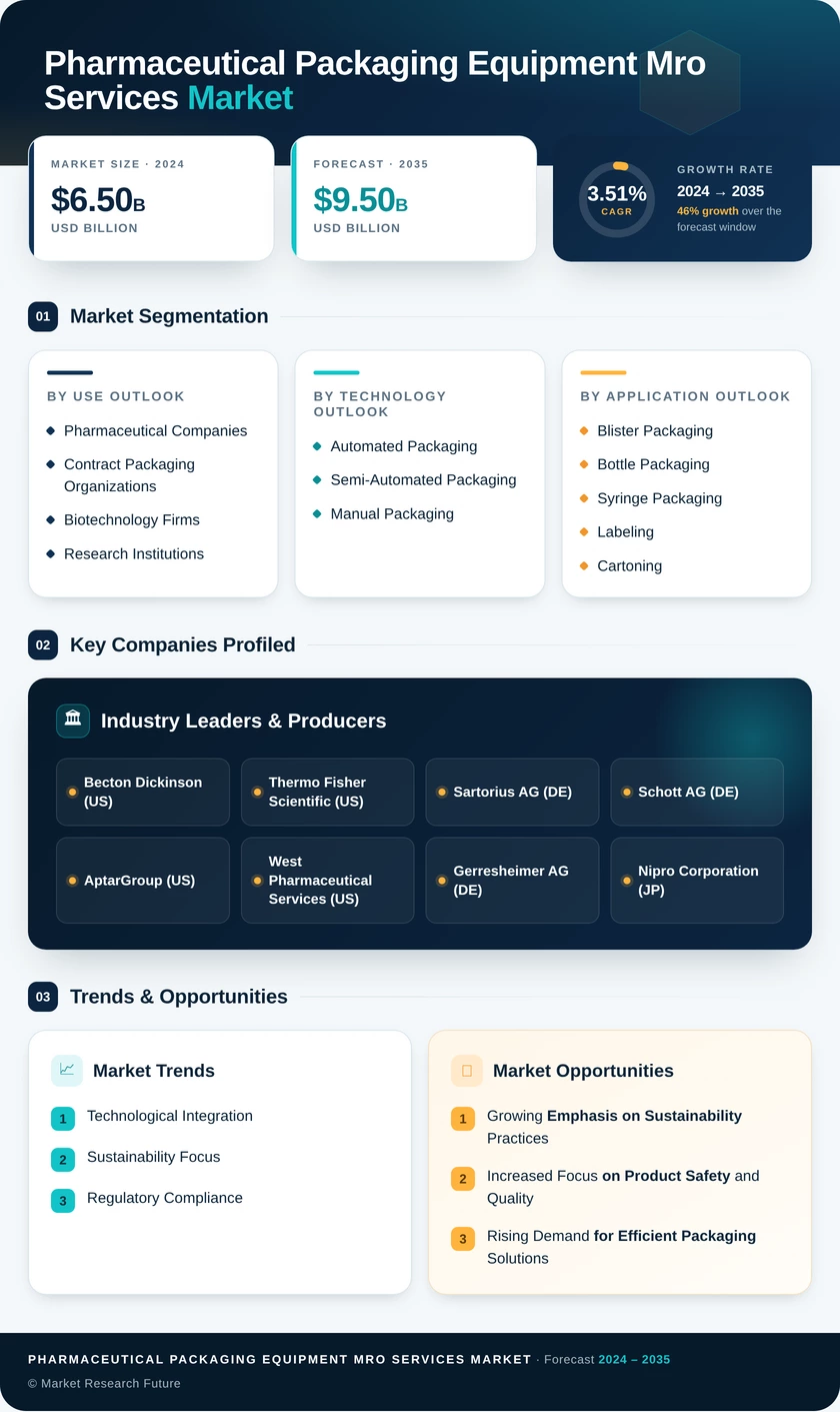 Pharmaceutical Packaging Equipment MRO Services Market Infographic