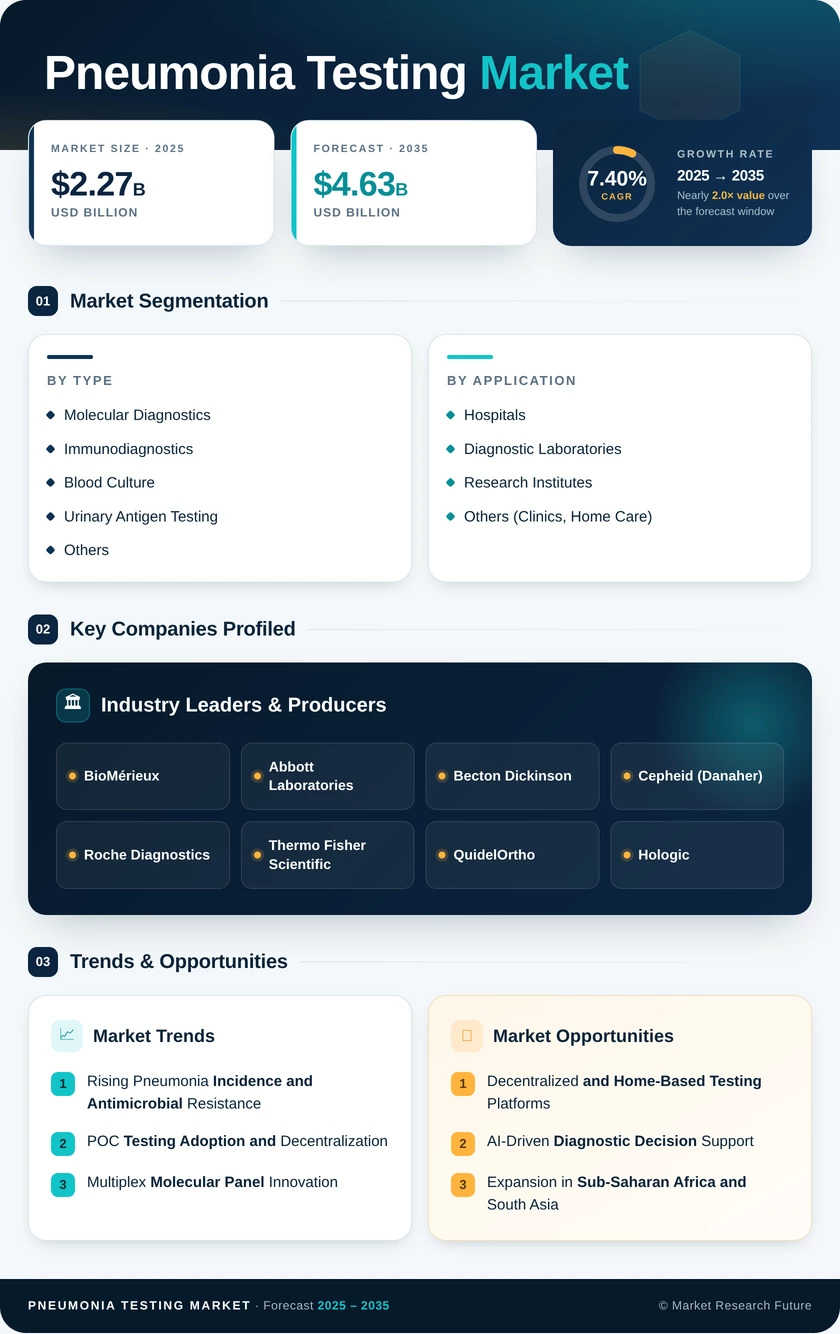 Pneumonia Testing Market Research Report — Global Forecast till 2035 Infographic
