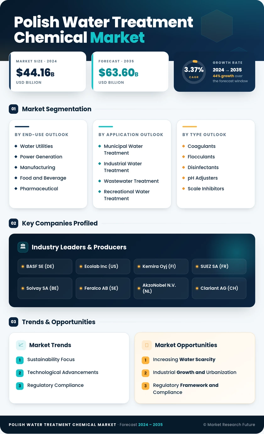Polish Water Treatment Chemical Market Research Report — Global Forecast till 2035 Infographic