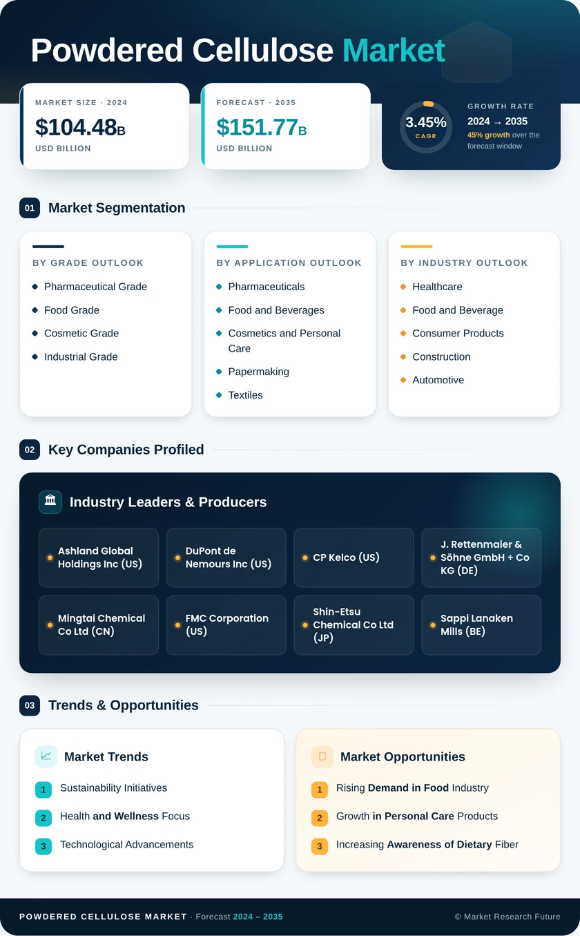 Powdered Cellulose Market Research Report — Global Forecast till 2035 Infographic