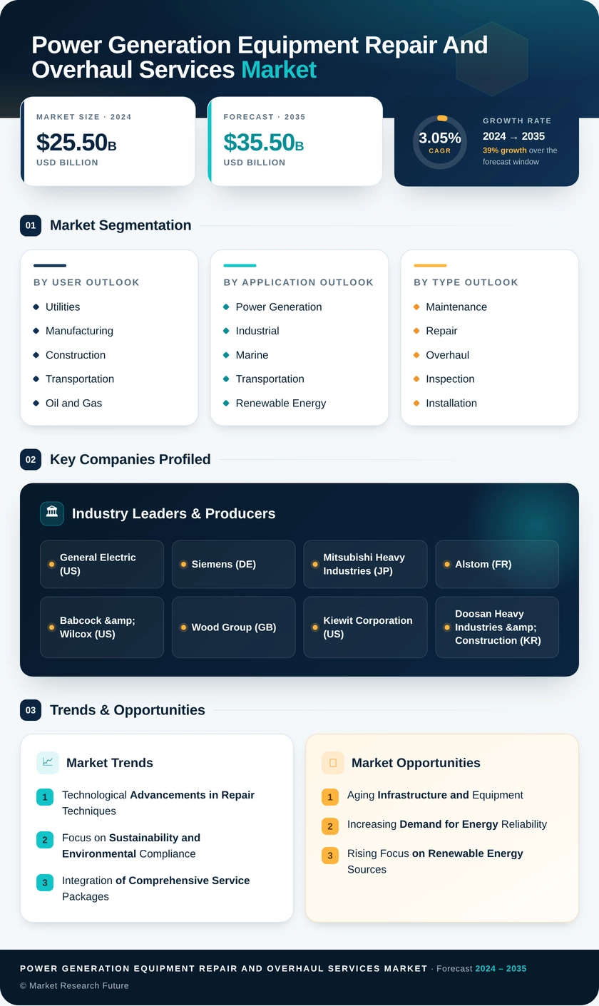 Power Generation Equipment Repair and Overhaul Services Market Infographic