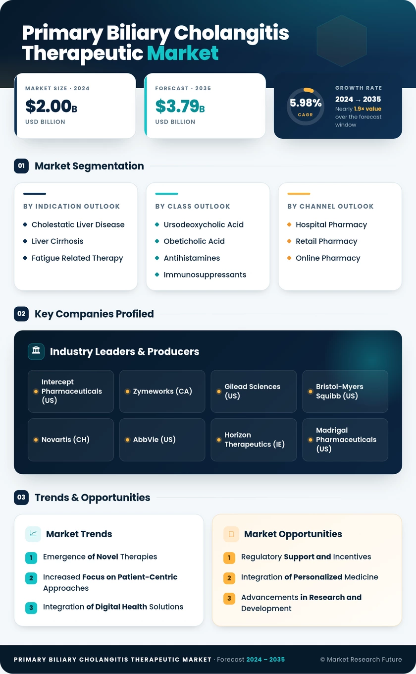 Primary Biliary Cholangitis Therapeutic Market Research Report - Global Forecast Till 2035 Infographic