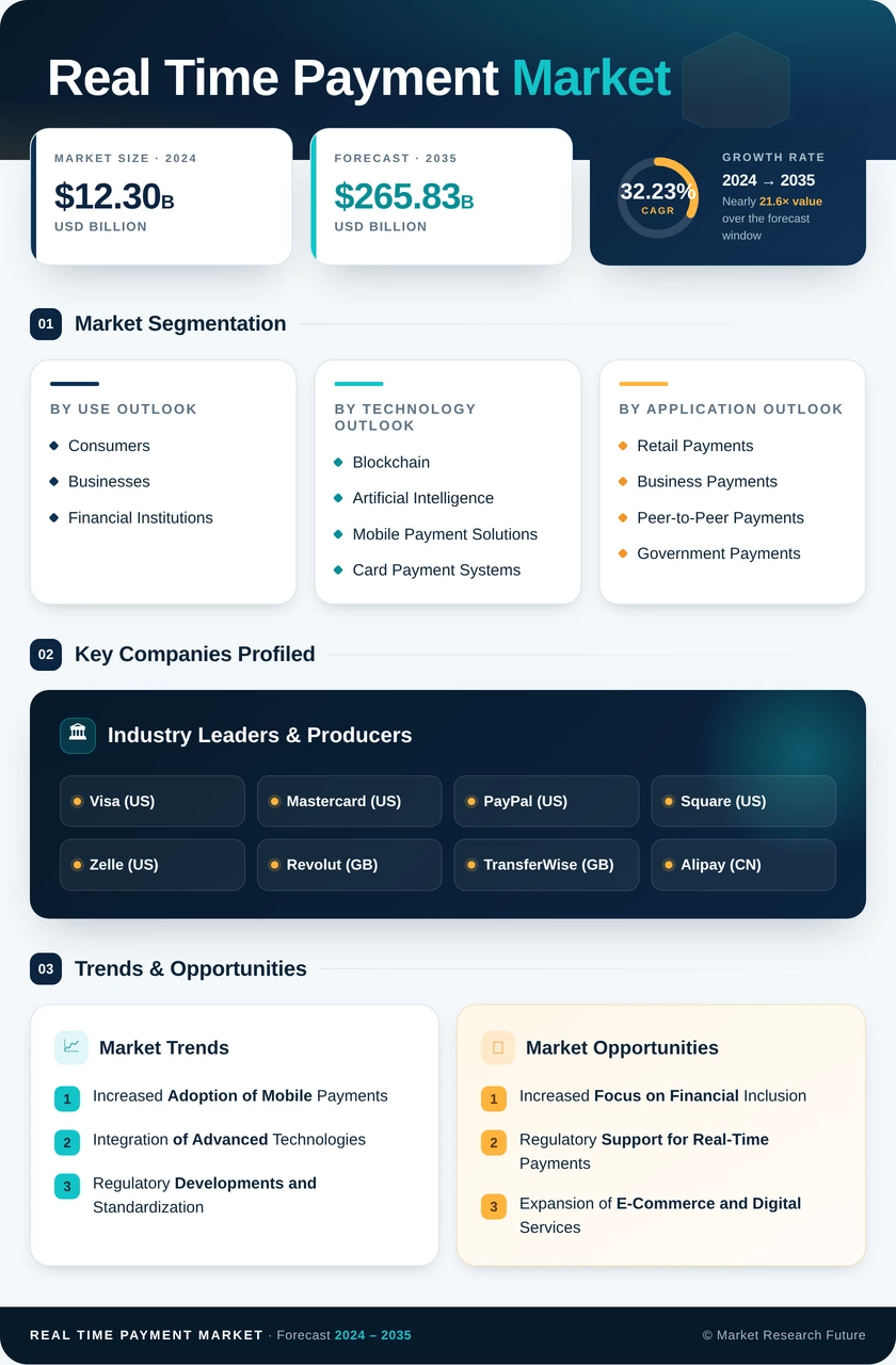 Real Time Payment Market Research Report – Global Forecast till 2035 Infographic