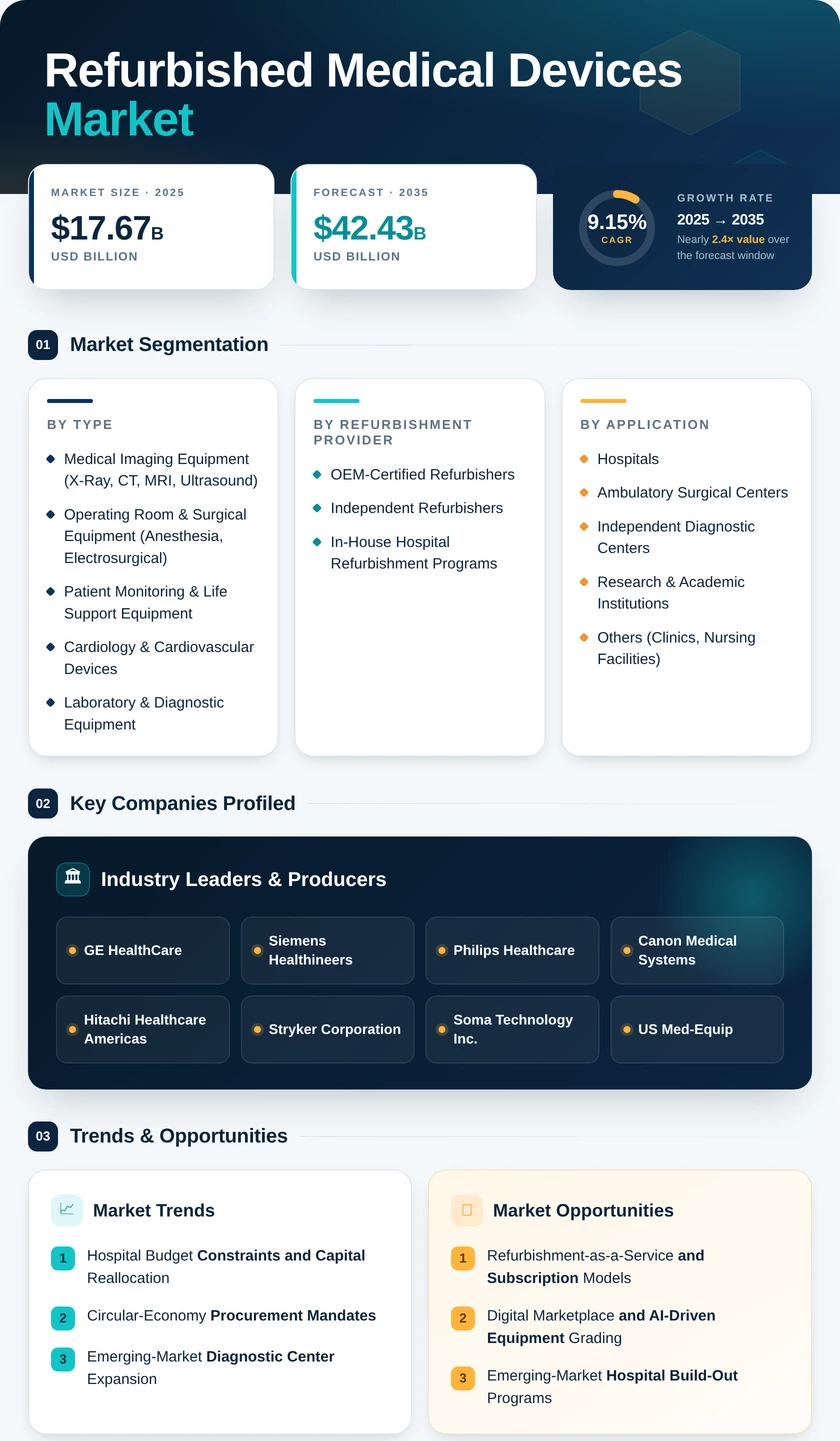 Refurbished Medical Devices Market Research Report- Forecast to 2035 Infographic