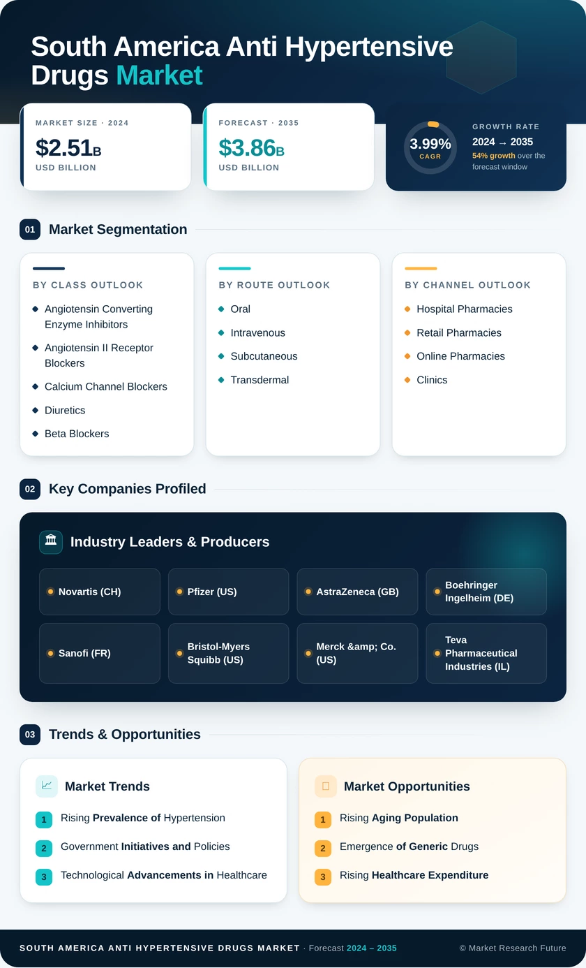South America Anti Hypertensive Drugs Market Infographic