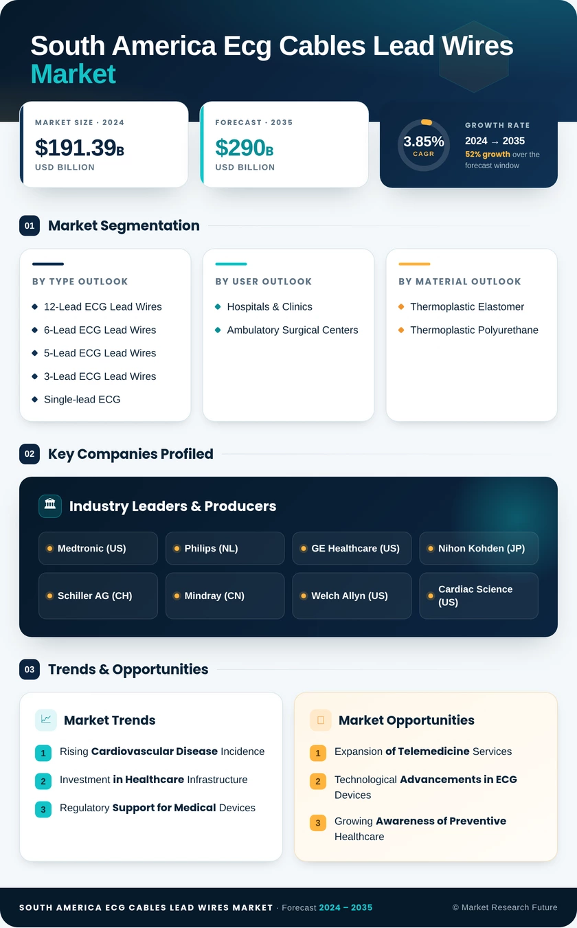 South America ECG Cables and Lead Wires Market Research Report- Forecast To 2035 Infographic