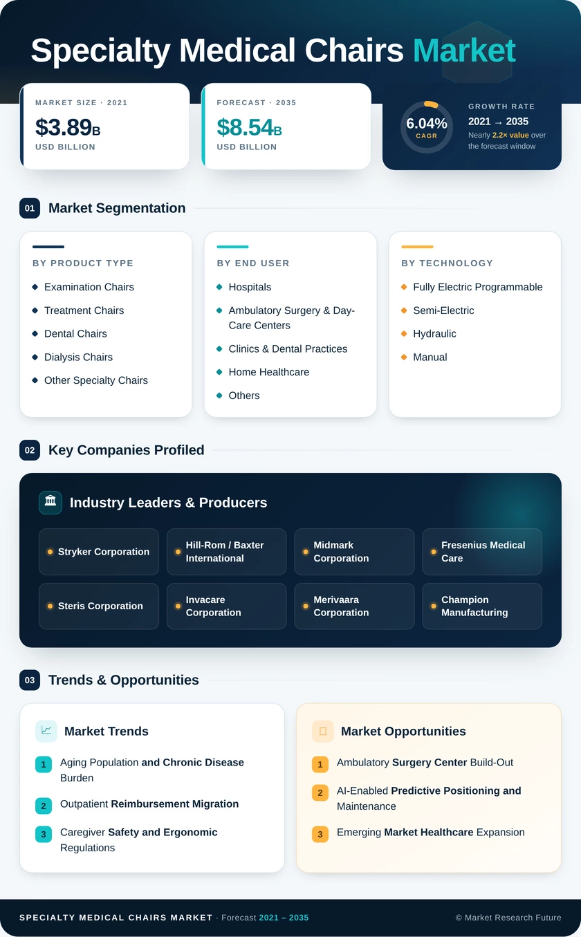 Specialty Medical Chairs Market Research Report – Global Forecast till 2035 Infographic