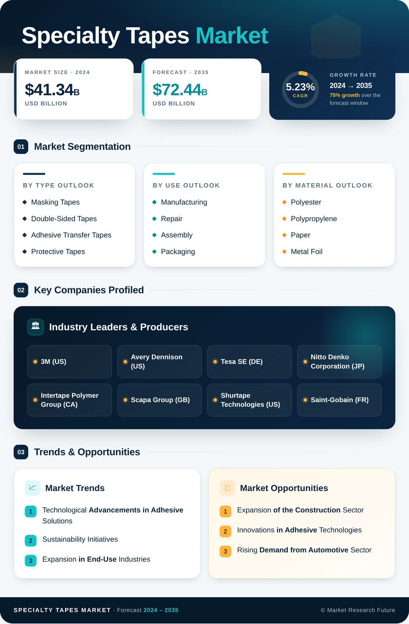 Specialty Tapes Market Research Report - Forecast by 2035 Infographic