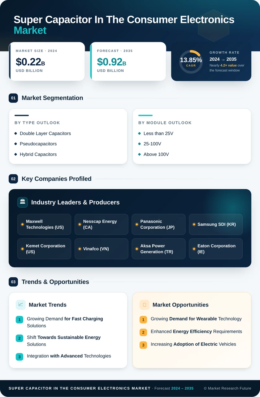 Super Capacitor in the Consumer Electronics Market Research Report — Global Forecast till 2035 Infographic