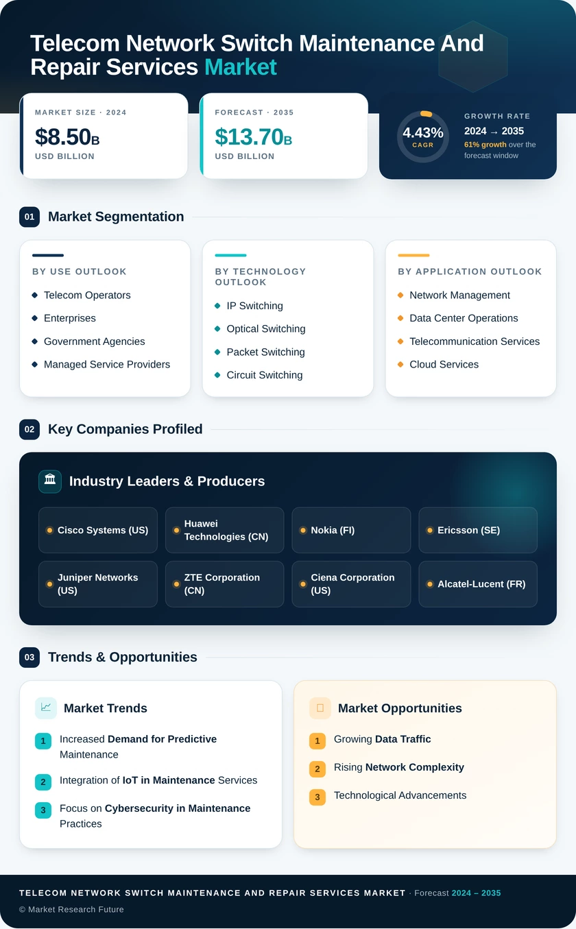 Telecom Network Switch Maintenance and Repair Services Market Infographic