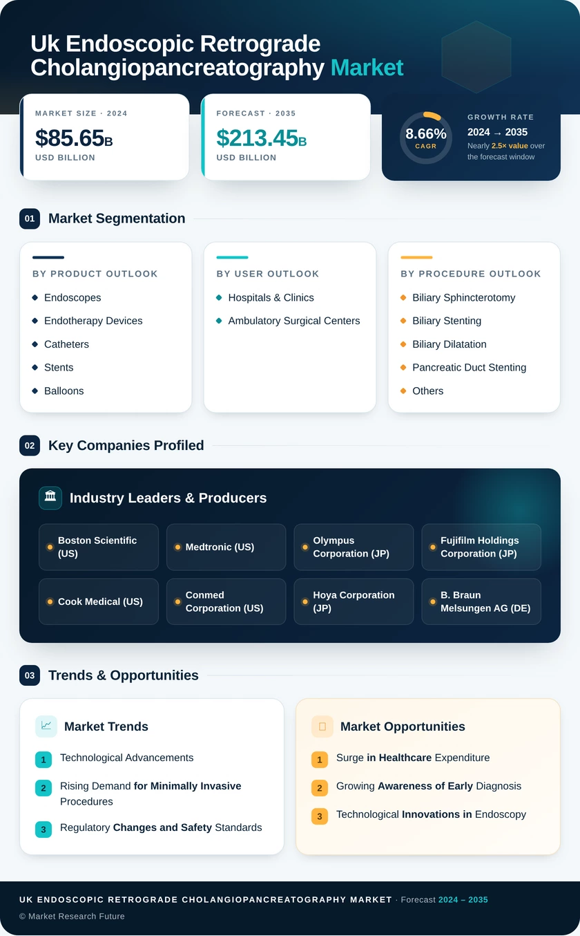 UK Endoscopic Retrograde Cholangiopancreatography Market Research Report - Forecast To 2035 Infographic
