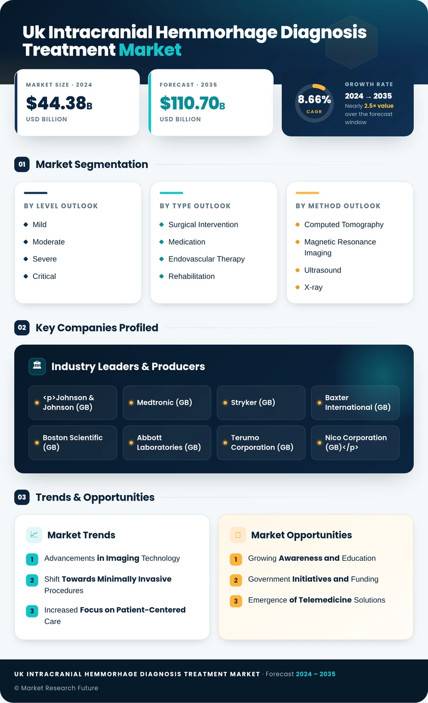 UK Intracranial Hemmorhage Diagnosis and Treatment Market Research Report-Forecast to 2035 Infographic