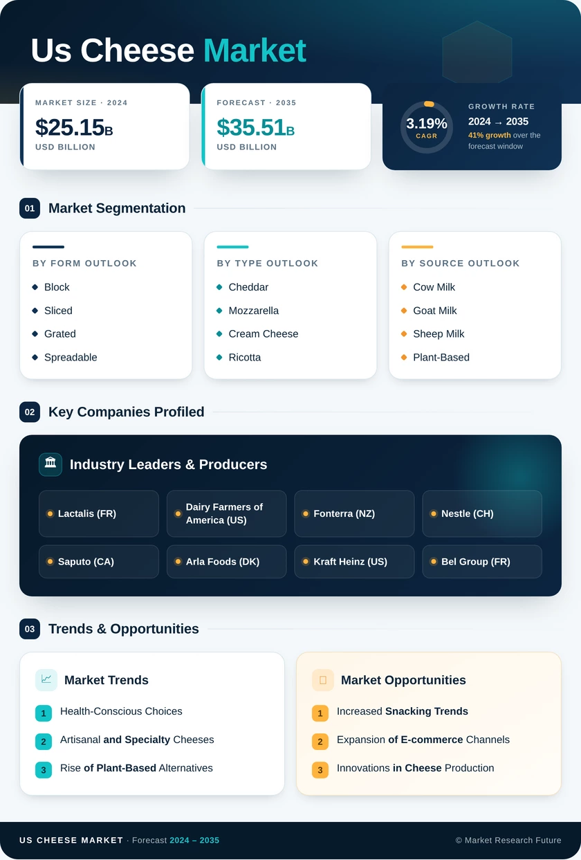 US Cheese Market Research Report — Forecast till 2035 Infographic