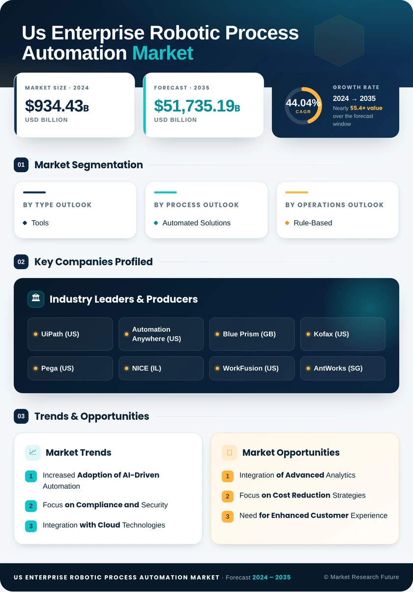 US Enterprise Robotic Process Automation Market Infographic