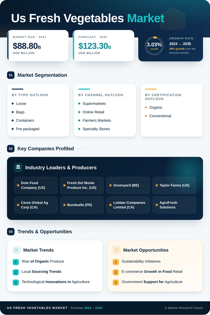 US Fresh Vegetables Market Research Report — Forecast till 2035 Infographic