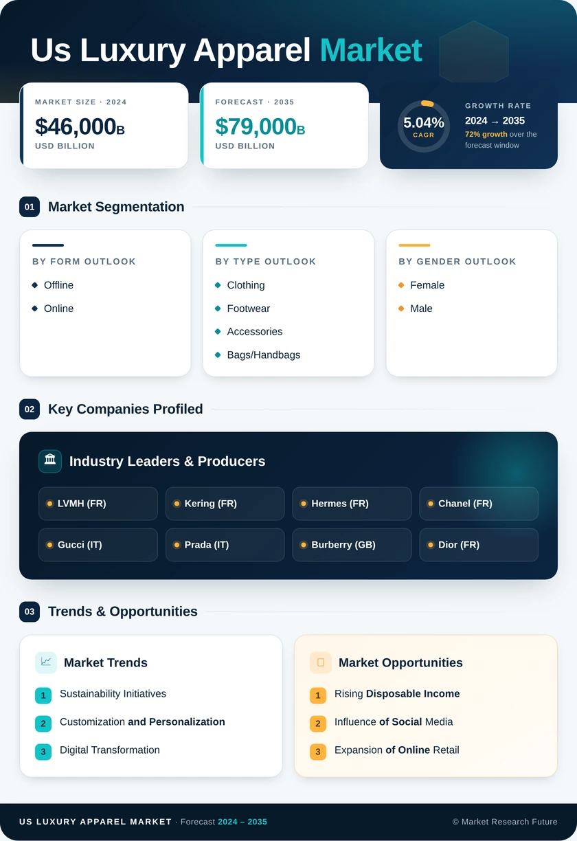 US Luxury Apparel Market Infographic