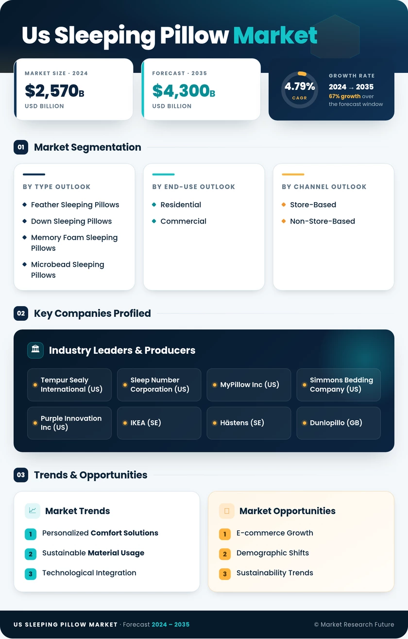 US Sleeping Pillow Market Research Report - Forecast Till 2035 Infographic