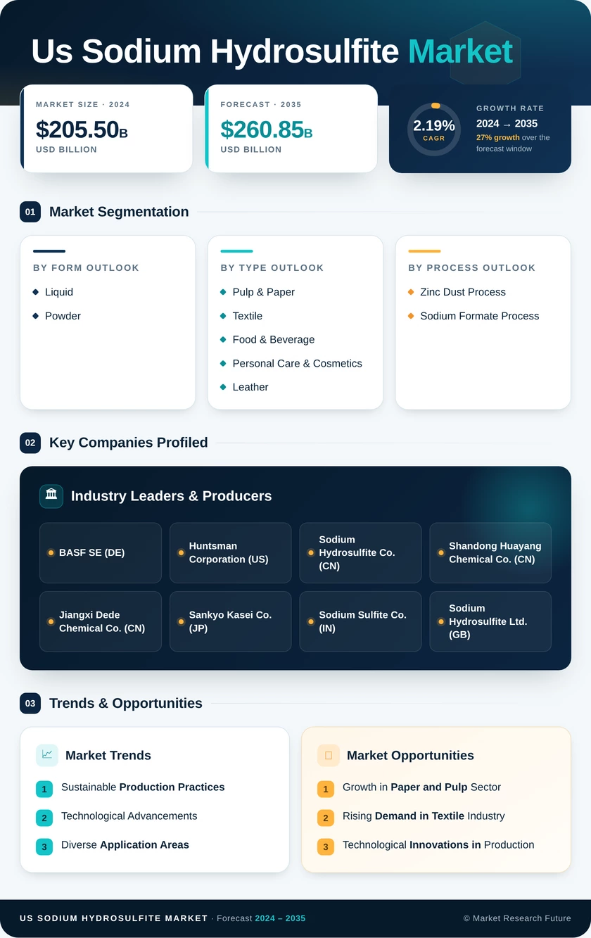 US Sodium Hydrosulfite Market Research Report - Forecast Till 2035 Infographic
