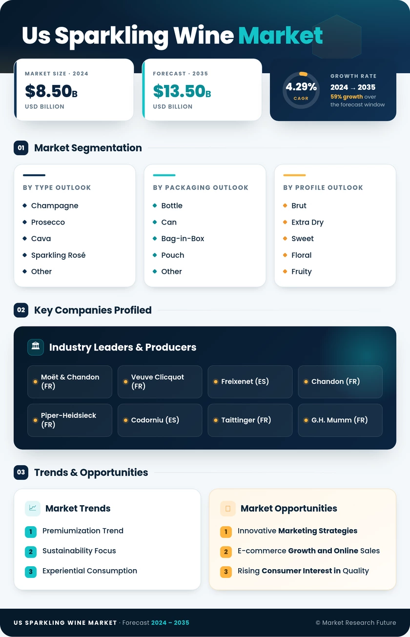 US Sparkling Wine Market Research Report — Forecast till 2035 Infographic