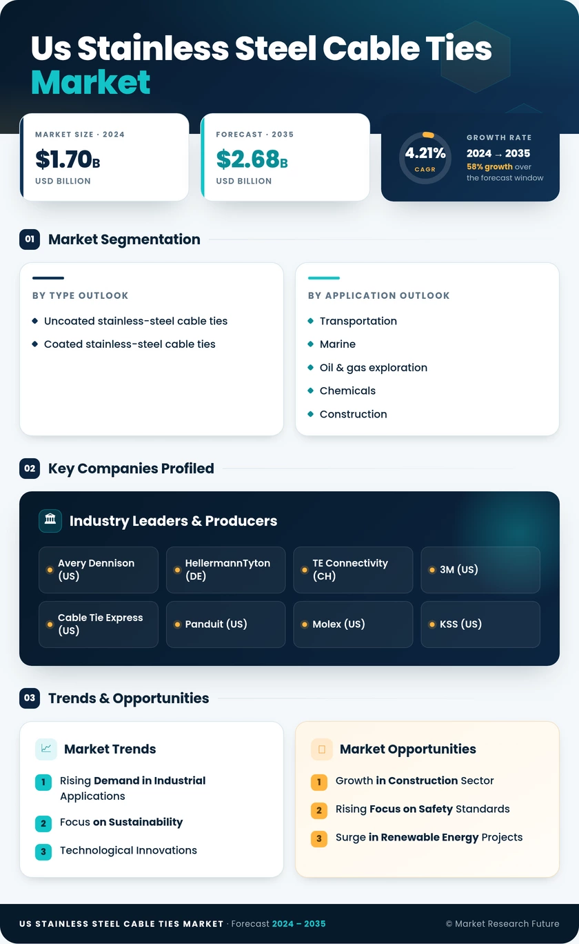 US Stainless Steel Cable Ties Market Infographic