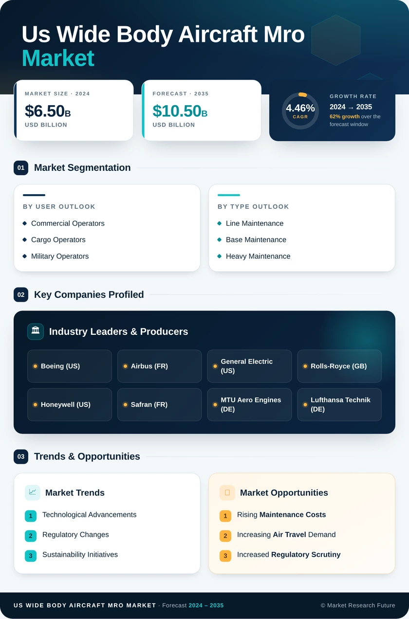 US Wide Body Aircraft MRO Market Infographic