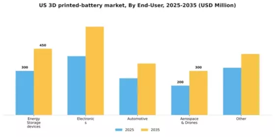 US 3D Printed Battery Market Segment Image 2