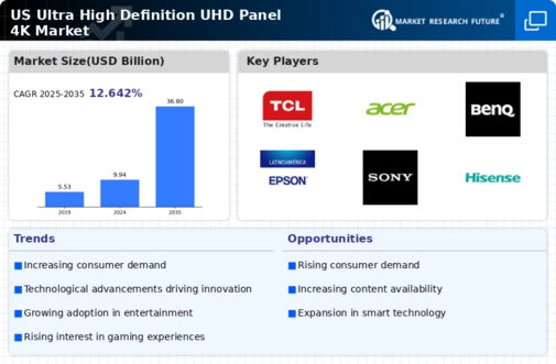 US Ultra High Definition UHD Panel 4k Market Infographic