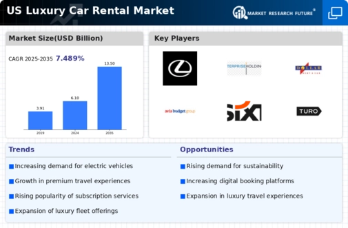 US Luxury Car Rental Market Infographic