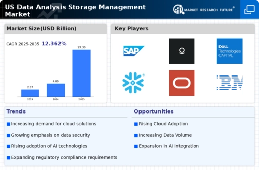 US Data Analysis Storage Management Market Infographic