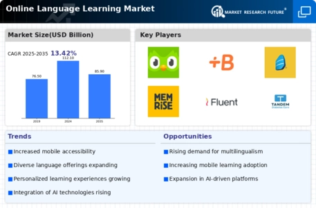 Online Language Learning Market Infographic