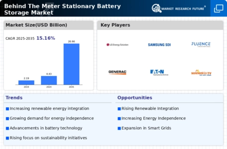 Behind Meter Stationary Battery Storage Market Infographic