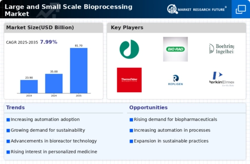 Large and Small Scale Bioprocessing Market Infographic