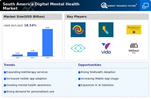 South America Digital Mental Health Market Infographic