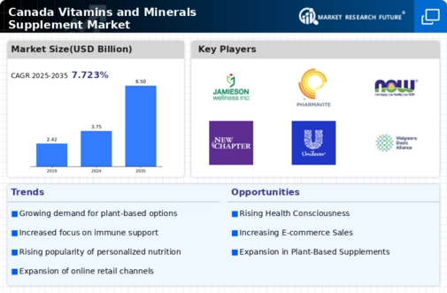 Canada Vitamins Minerals Supplement Market Infographic