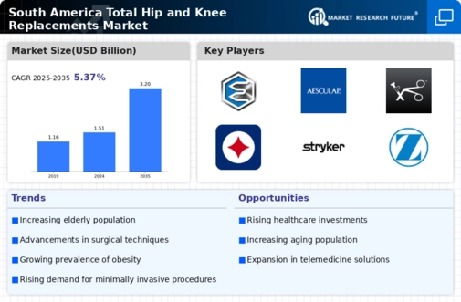 South America Total Hip Knee Replacements Market Infographic