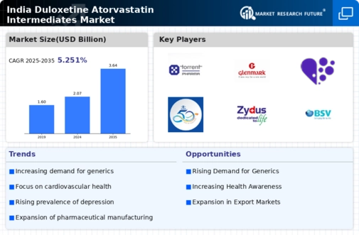 India Duloxetine Atorvastatin Intermediates Market Infographic