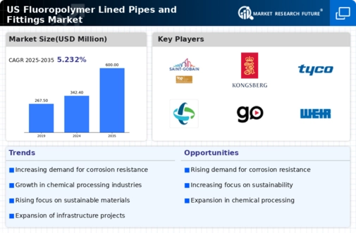 US Fluoropolymer Lined Pipes Fittings Market Infographic
