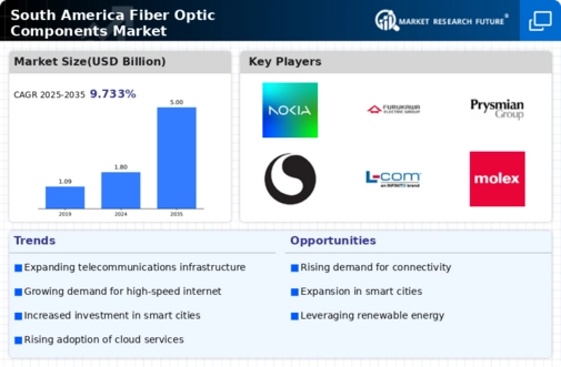 South America Fiber Optic Components Market Infographic